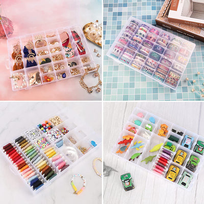 Adjustable 36-Grid Clear Plastic Organizer Box - second image