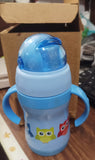 Vacuum Stainless Steel Water Bottle With Carry Handle & Straw (280 ML)