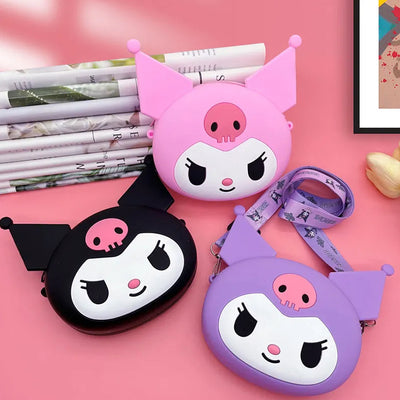 Cute Cartoon Girl Mini Silicone Shoulder Bag - Kids Purse Handbag - second image