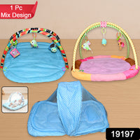 Baby Play Gym & Sleeping Mat with Mosquito Net & Hanging Toys