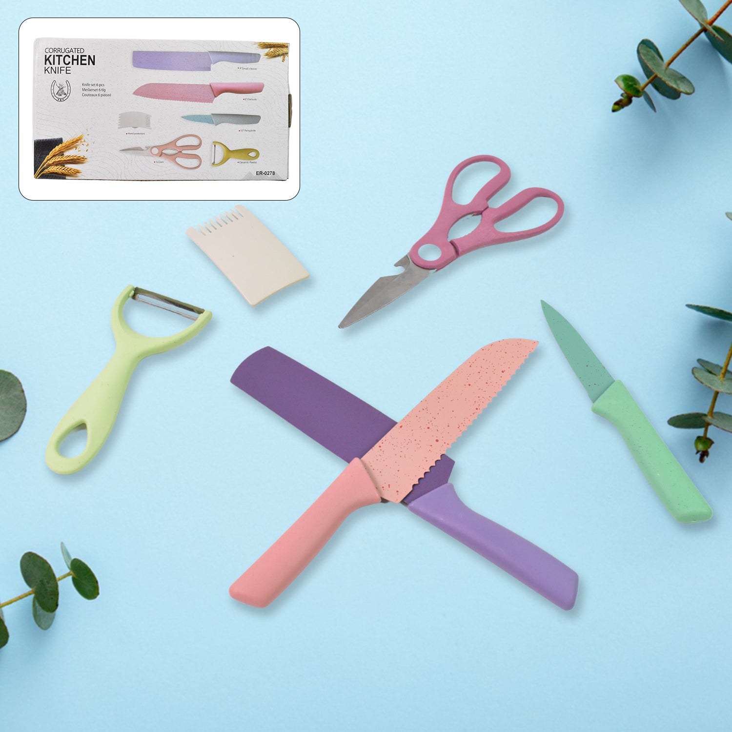 Professional Colorful Kitchen Knives Set (6 Pcs Set) - LootFaat