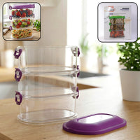 3 Layer Stackable Airtight Food Storage Container Set (1 Set) - Hom... Home & Kitchen product overview