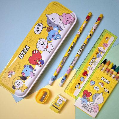 Stationery Kit For Kids - Stationery Set Includes Metal Pencil Box Sharpener Pencil And Eraser Set School Supply Set Birthday Return Gift For Kids Boys Girls (12 Pc Set) - second image