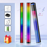 Smart RGB Rhythm Sound Bar – LED Music Ambient Light for Car, Desk & Gaming, 18 Colors, 9 Modes
