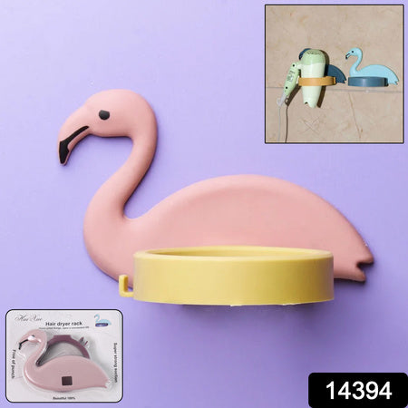 Hair Dryer Wall Mount Holder Organiser Stand With Hooks For Bathroom Storage - LootFaat