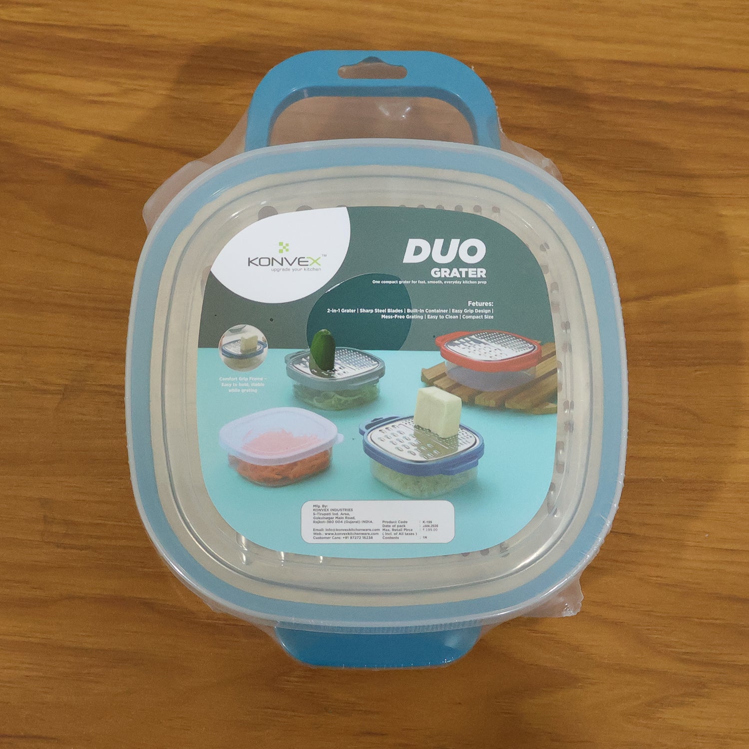 Konvex Duo Grater With Container And Lid (1 Pc)