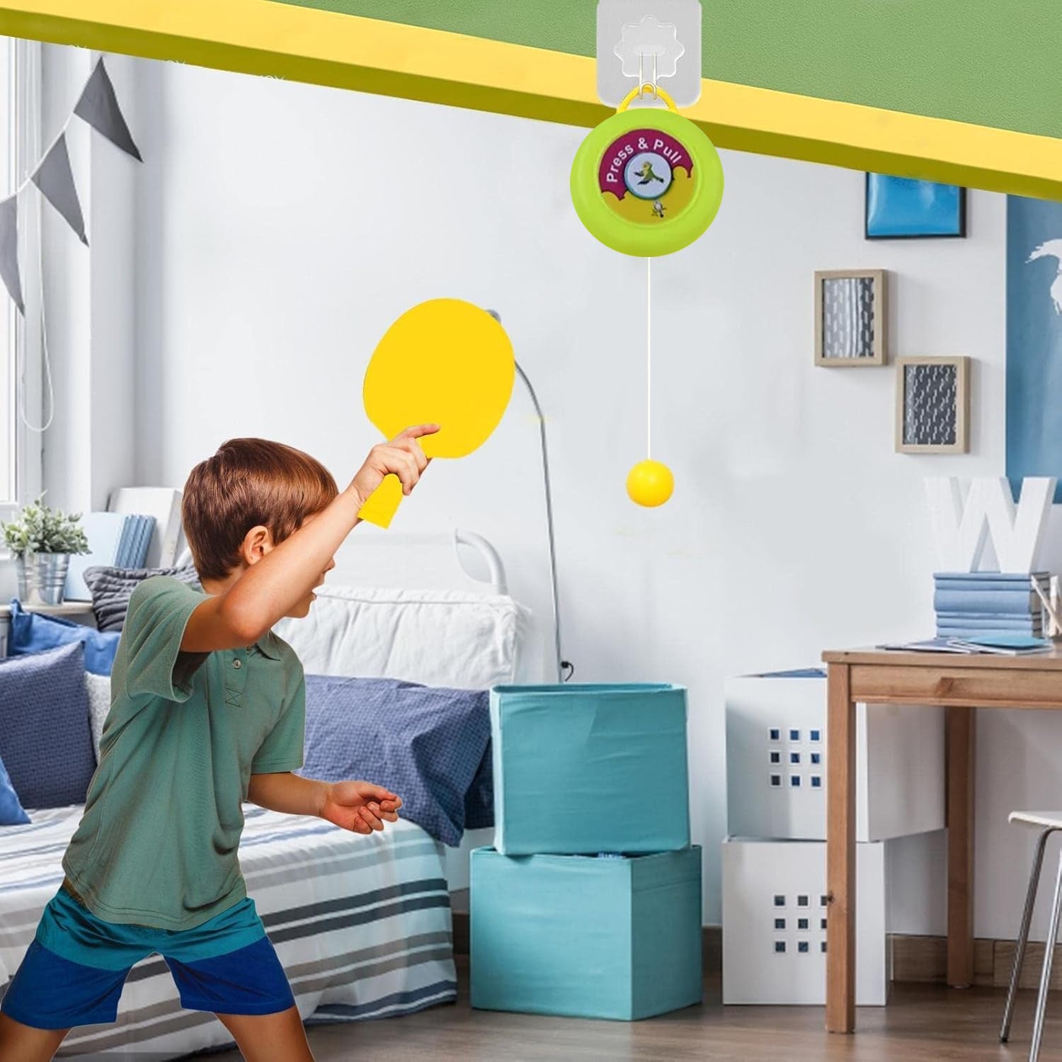Portable Indoor Hanging Table Tennis With Three Ball Table Tennis Self Training Set - LootFaat