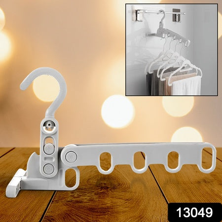 5holes Foldable Clothes Hanger Travel Clothes Hanger Multifunctional Clothes Hanger Space-saving Wall Holder Clothes Rack Robust Clothes Hanger For Travel Indoors. - LootFaat