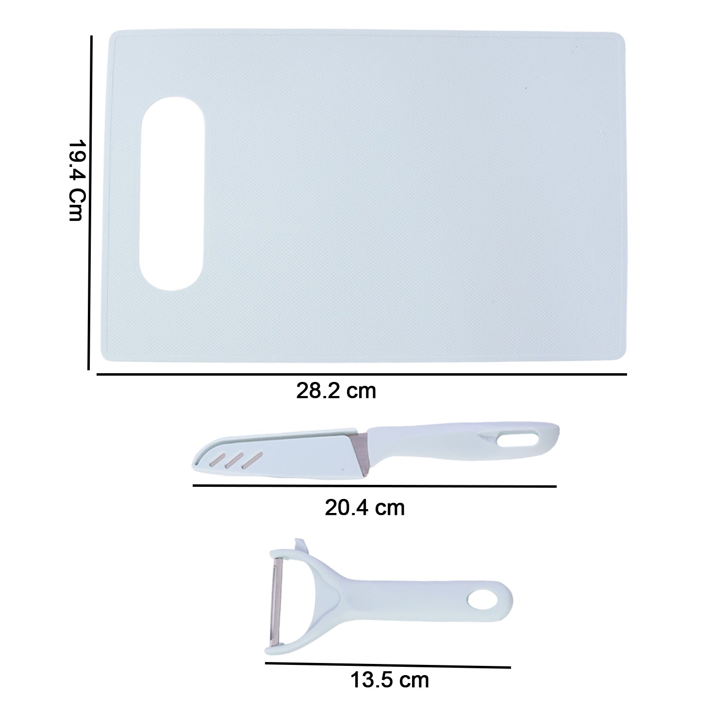 Lifestyle view of 3 In 1 Kitchen Knife  Chopping Board Set (1 Set) - Home & Kitchen in use
