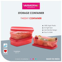 Varmora Tweeny Container Assorted | Set of 2 | FDA Approved | BPA-Free | Compact Snack Storage Solution | 200 ML