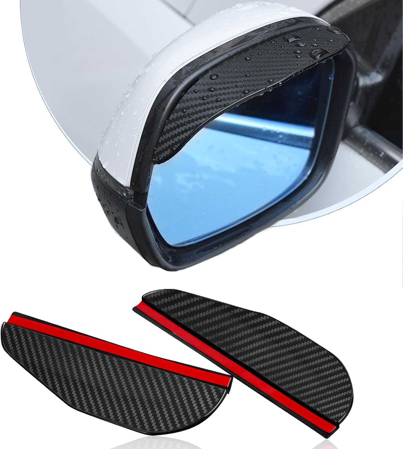 Carbon Fibre Rearview Mirror Rain Cover – Universal Water-Repellent Car Accessory