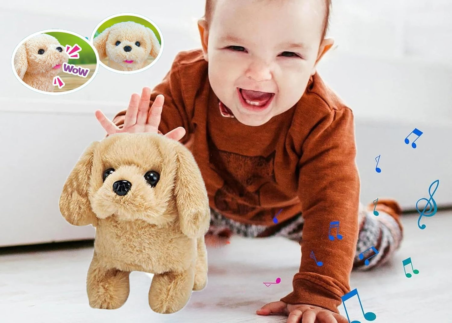 Electronic Interactive Plush Puppy Toy – Walking, Barking, and Tail Wagging Pet for Kids