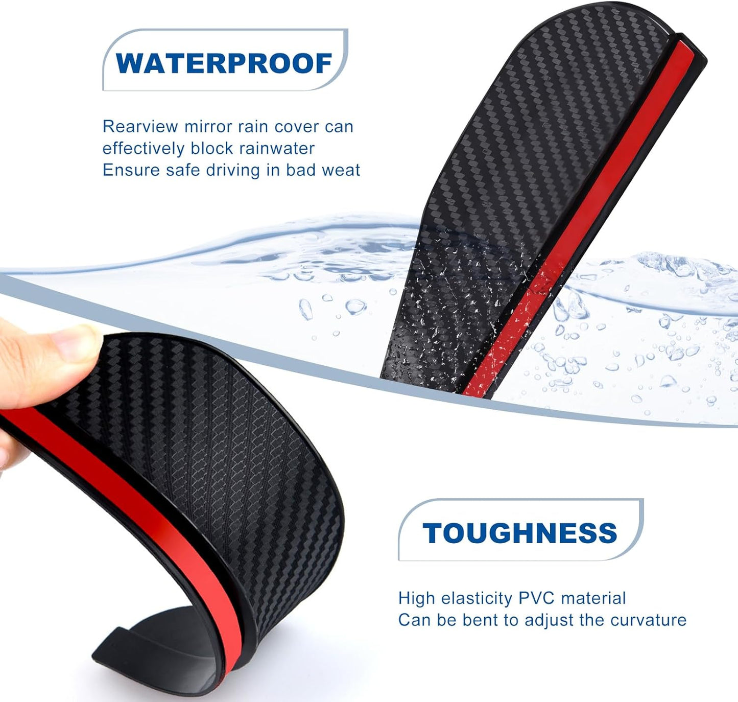 Carbon Fibre Rearview Mirror Rain Cover – Universal Water-Repellent Car Accessory