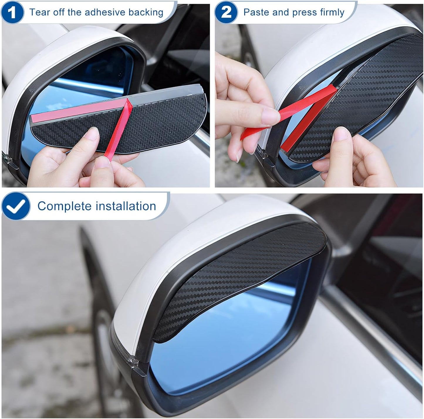 Carbon Fibre Rearview Mirror Rain Cover – Universal Water-Repellent Car Accessory