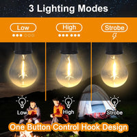 Rechargeable Camping Lights For Tents Led Camping Tent Lantern 3 Lighting Modes Tent Lamp Portable Emergency Camping Lights With Clip Hook For Camping Hiking Fishing Backpacking (1 Pc) - LootFaat