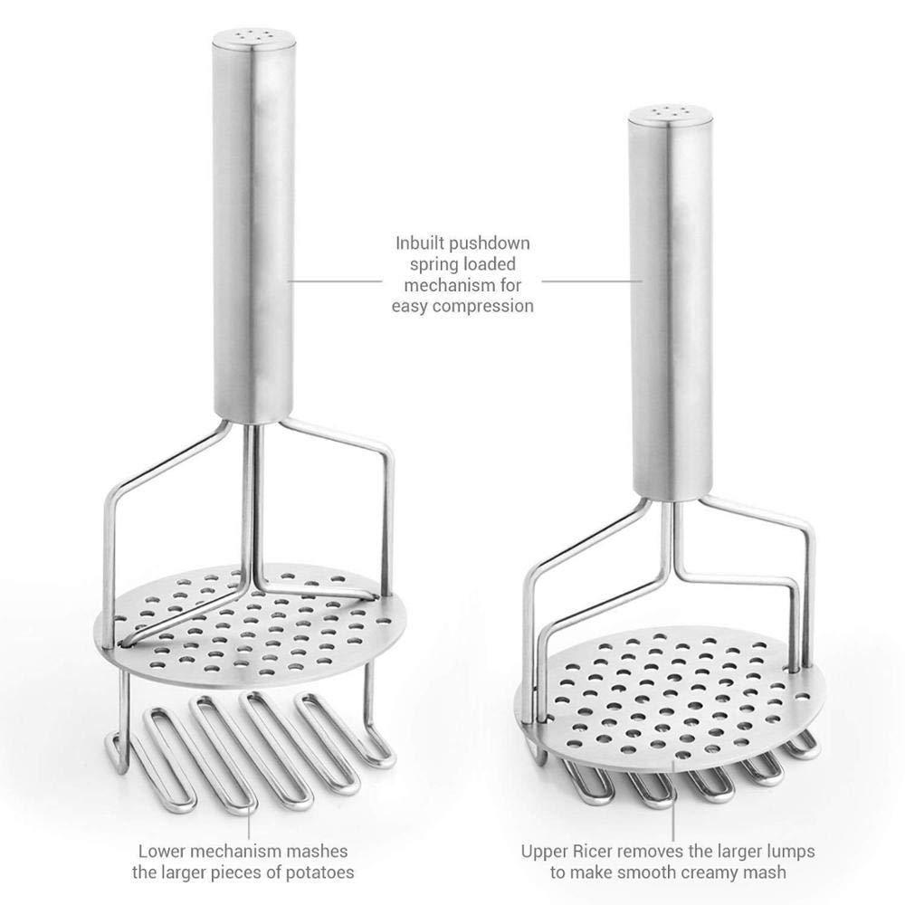 Stainless Steel Hand Masher (Mash For Dalvegetablepotatobaby Foodpav Bhaji) - LootFaat