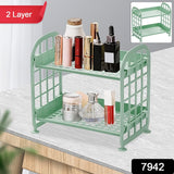 2Layer Foldable Plastic Small Storage Shelf / Rack (1 Pc / Mix Color)