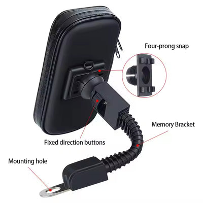 Weatherproof Bike Phone Mount - 360° Adjustable Handlebar Holder - second image