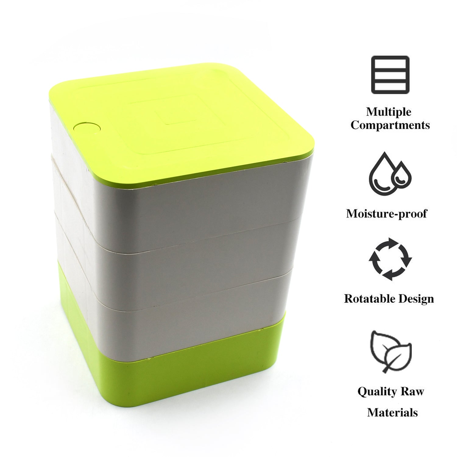 4 Layers Jewelry Box 360 Degree Rotating Jewelry Box Jewelry And Earring Organizer Box Accessory Storage Box - LootFaat