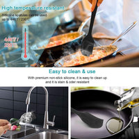 Silicone Spatula Set of 6 | Food Grade Silicone One-Piece Design | Heat Resistant Non-Stick Kitchen Spatulas for Cooking, Baking & Mixing | Seamless Black Spatula Set