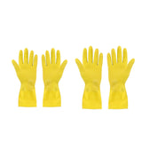 Yellow gloves with textured palm for grip