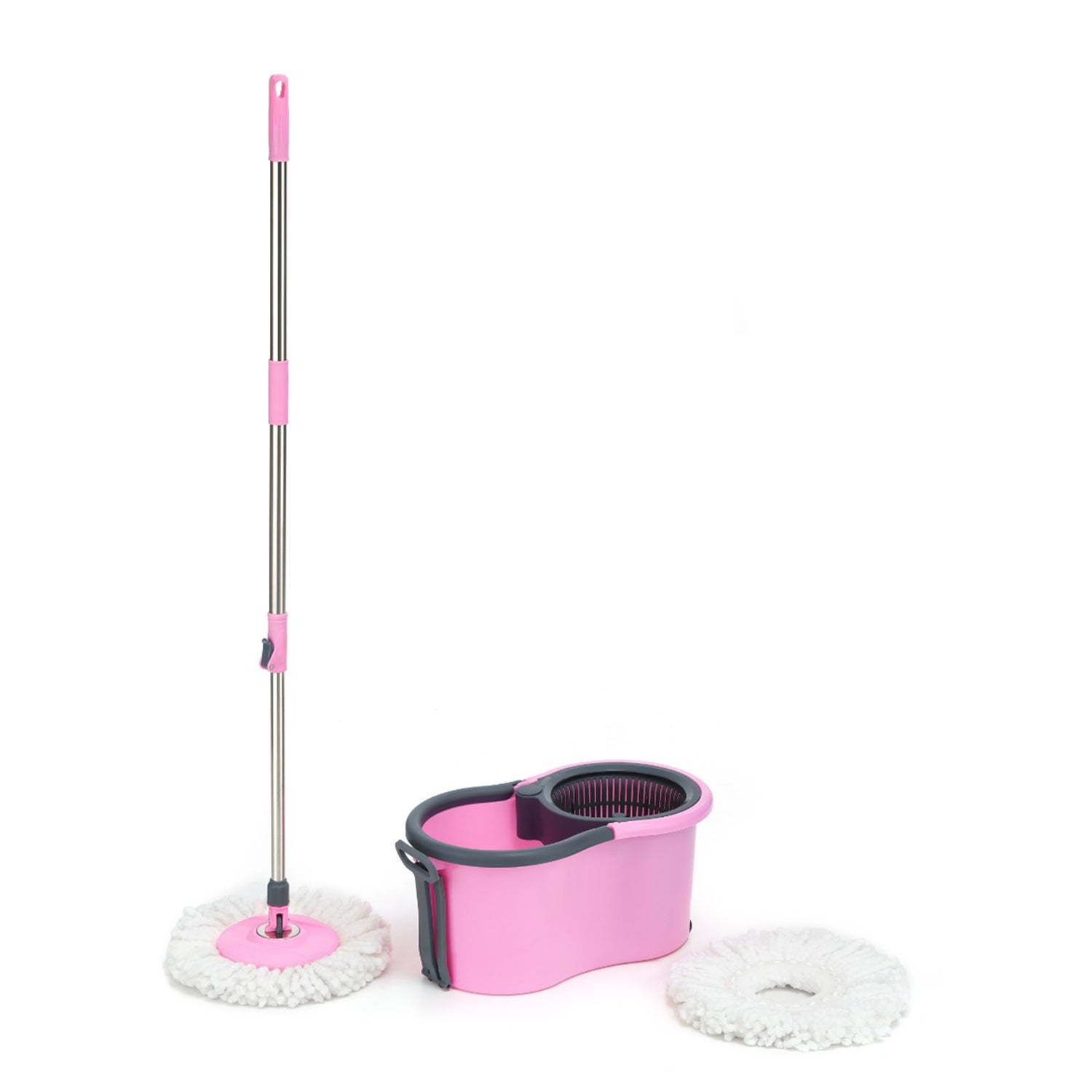 Large bucket spin mop for floor cleaning.