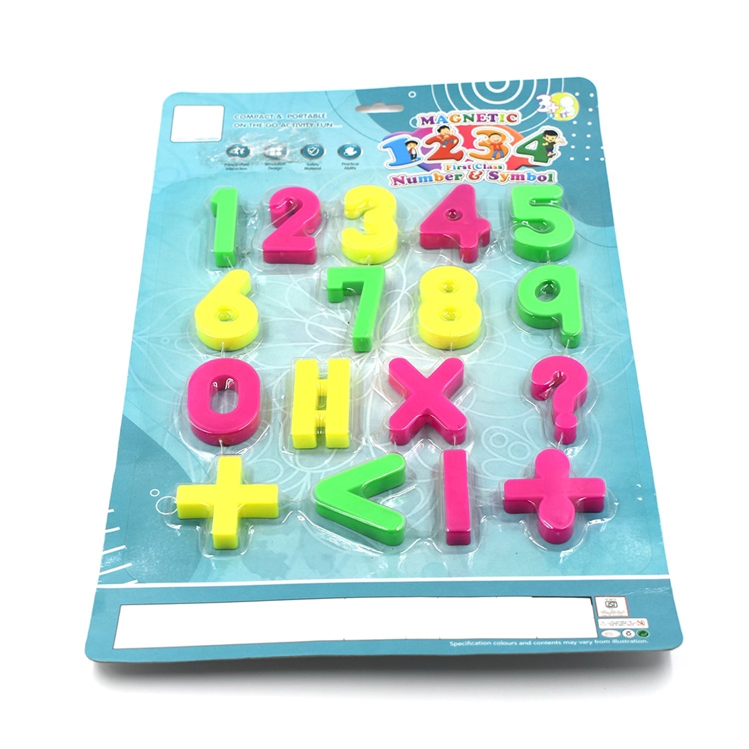 Magnetic number symbols toy set for babies, designed for interactive learning.