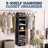 9 Shelf Hanging Closet Organizer With 5 Drawer Organizers - LootFaat