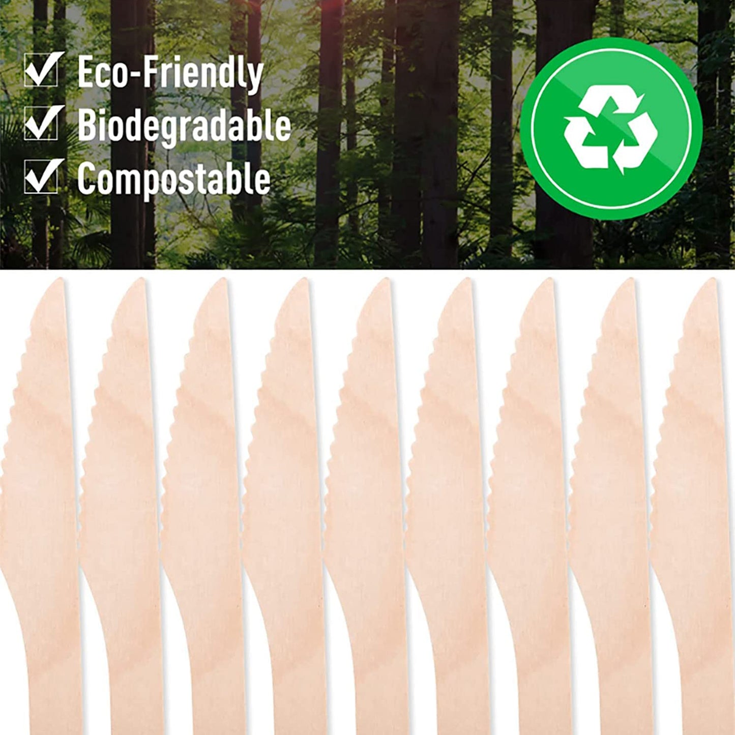 Premium 165mm Wooden Knife  30 Pcs Pack Home - Premium Quality - Best Quality & Value