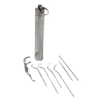 7 In 1 Stainless Steel Toothpick Flossier Set (1 Set  With Case) - LootFaat
