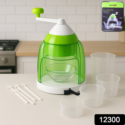Manual Ice Crusher Snow Cone Maker - Hand Crank Ice Shaver