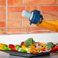 2 In 1 Transparent Oilar Dispenser With Silicone Oil Dropper Nozzle (1 Pc  With Brush  1 Ltr.) - LootFaat