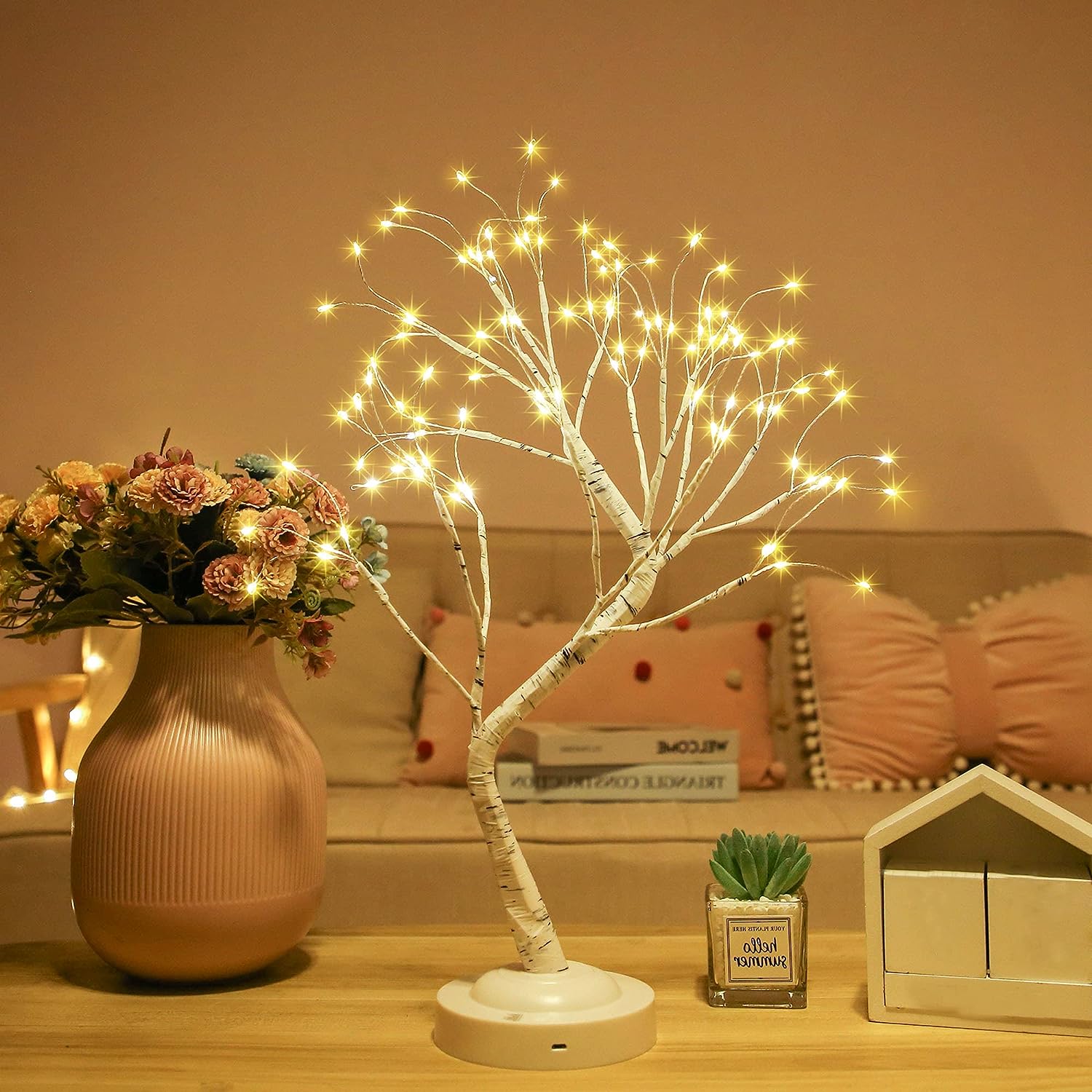 108 LED Birch Fairy Lamp – 8 Modes, USB/Battery, Home Decor - LootFaat
