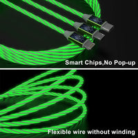 3 In 1 Charging Cable Light Up Fast Charger Multi Charging Cable (1 Pc) - LootFaat