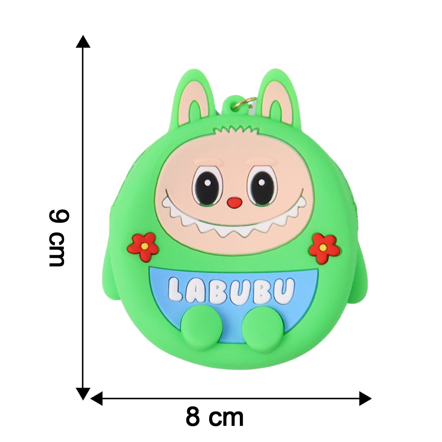 Cute Cartoon Character Coin Pouch With Keychain  Wrist Strap