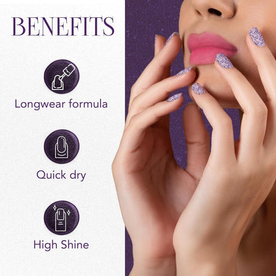 Og Beauty Purple Dazzle Starlet Glitter Nail Paint (10 Ml  1 Pc) - second image