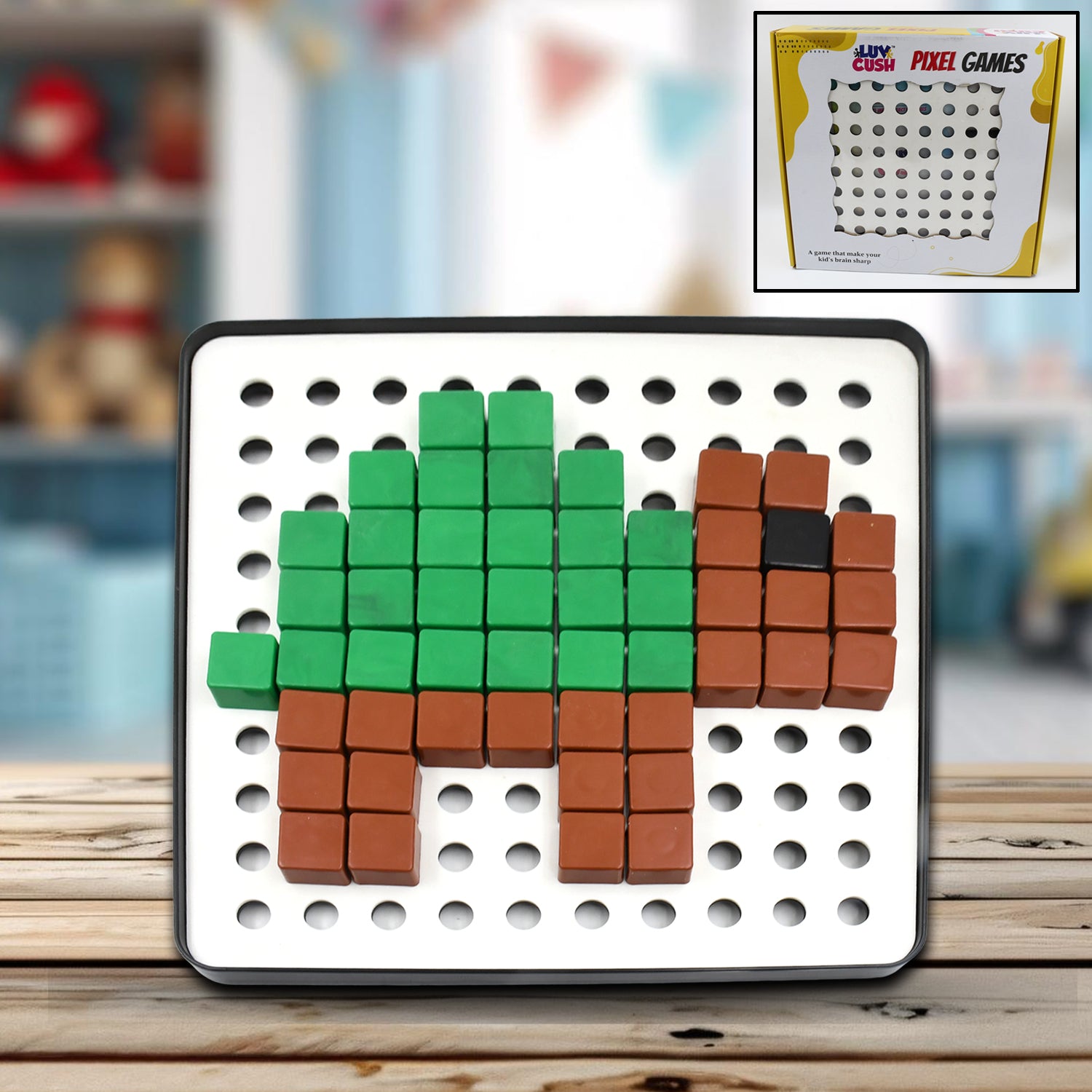 Pixel Cubes Toy For Children Early Education Pixel Game Educational Board Games Board Birthday Gift For Kids Learning Math Toy Brain Games Math Puzzle (Approx 180 Cubes With Pixel Board  Book) - LootFaat