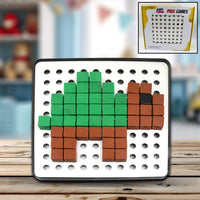 Pixel Cubes Toy For Children Early Education Pixel Game Educational Board Games Board Birthday Gift For Kids Learning Math Toy Brain Games Math Puzzle (Approx 180 Cubes With Pixel Board  Book) - LootFaat
