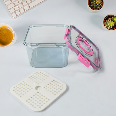 Clear Plastic Food Storage Container with Lid - 1400ml - second image