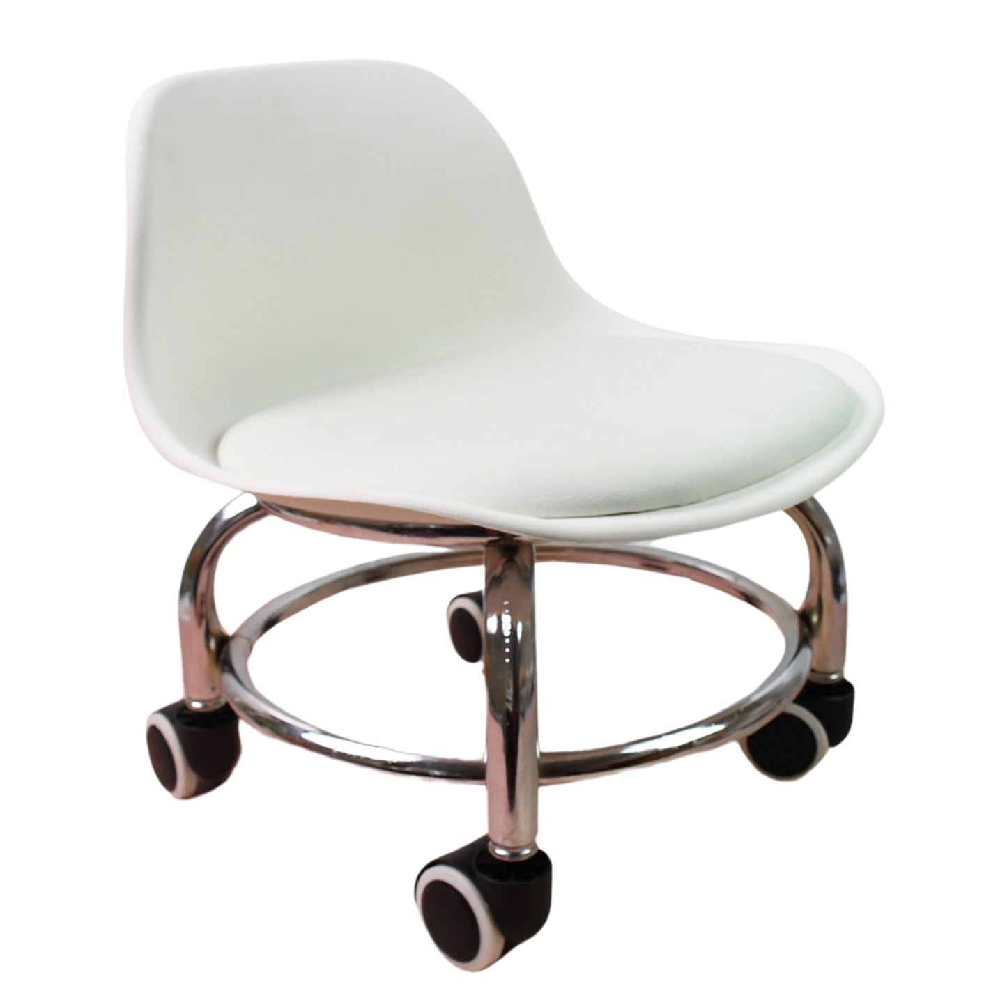Rolling Stool with Wheels - Low Round Pedicure Stool