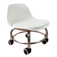 Rolling Stool with Wheels - Low Round Pedicure Stool