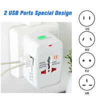 All-in-one Universal Worldwide Travelling Ac Adaptor Plug (Au  Uk  Us  Eu) International Power Charger Electric Usb Power Plug Socket Adapter Converter (1 Pc) - LootFaat
