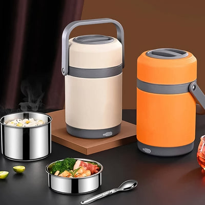 Electric Heated Lunch Box - 2L Stainless Steel Food Warmer
