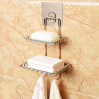 Kitchen Bathroom Soaps Storage Rack With 2 Hook For Home - LootFaat