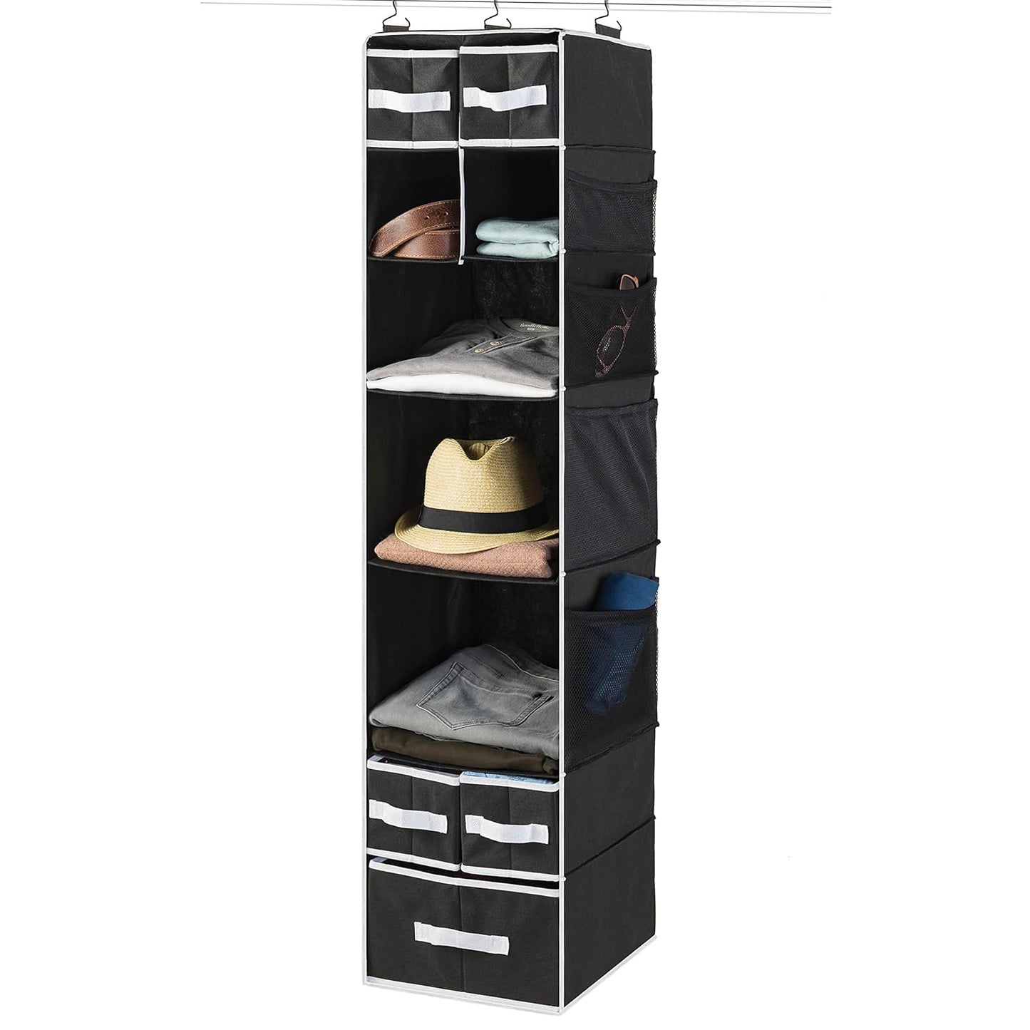 9 Shelf Hanging Closet Organizer With 5 Drawer Organizers - LootFaat