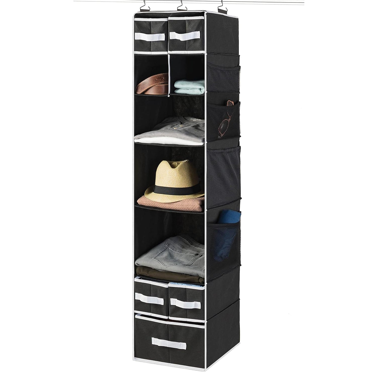 9 Shelf Hanging Closet Organizer With 5 Drawer Organizers - LootFaat