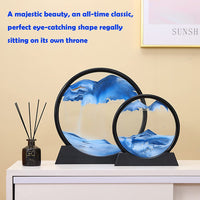 Moving Sand Art Picture Glass Liquid Painting 3D Natural Landscape showpieces for Home Decor Antique Gifts for Kids Office Desktop Decoration Desk Table Decorative Items