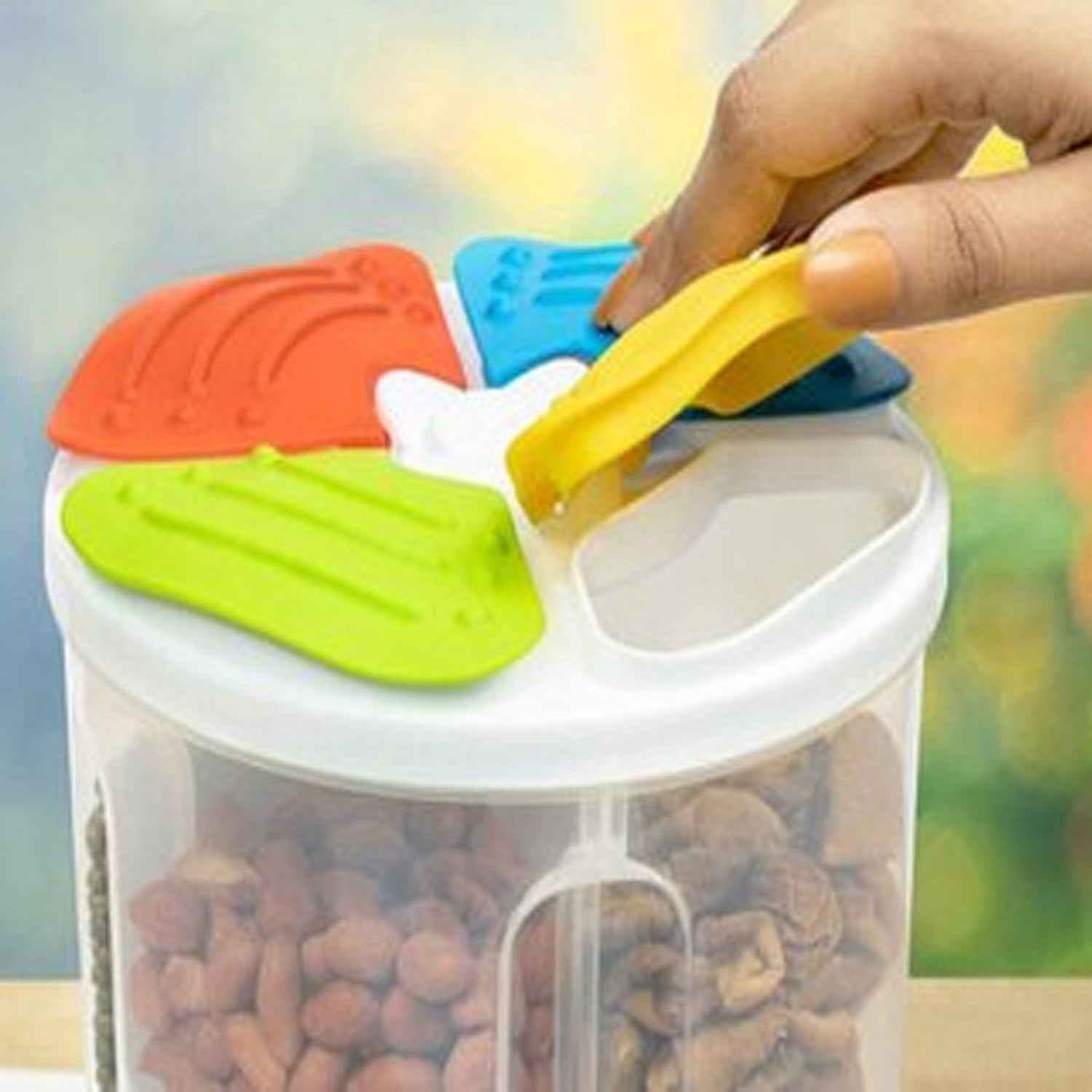 4 Section Storage Containers Airtight Transparent Food Plastic Storage Container - LootFaat
