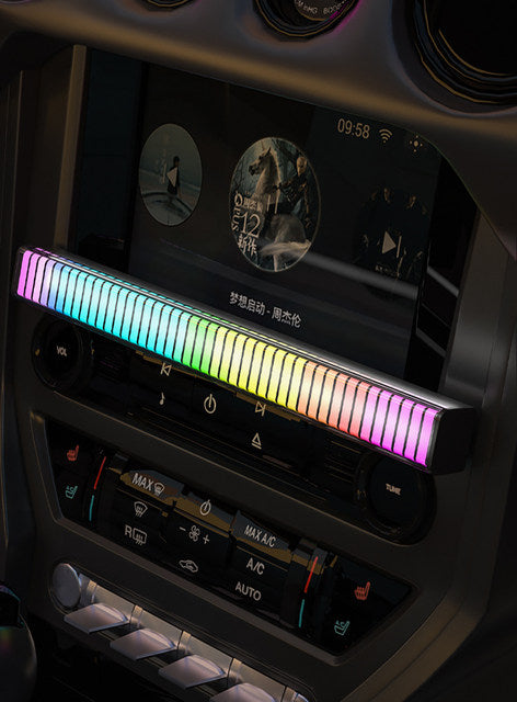 Smart RGB Rhythm Sound Bar – LED Music Ambient Light for Car, Desk & Gaming, 18 Colors, 9 Modes