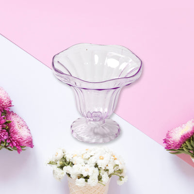 Crystal Plastic Ice-cream Bowl Home  Kitchen Serving Platter Or Dessert Cup For Sundae Sweets Snacks Fruit Pudding Nuts Or Dip Serving Bowls (Crystal Cups Set Of 6) - second image